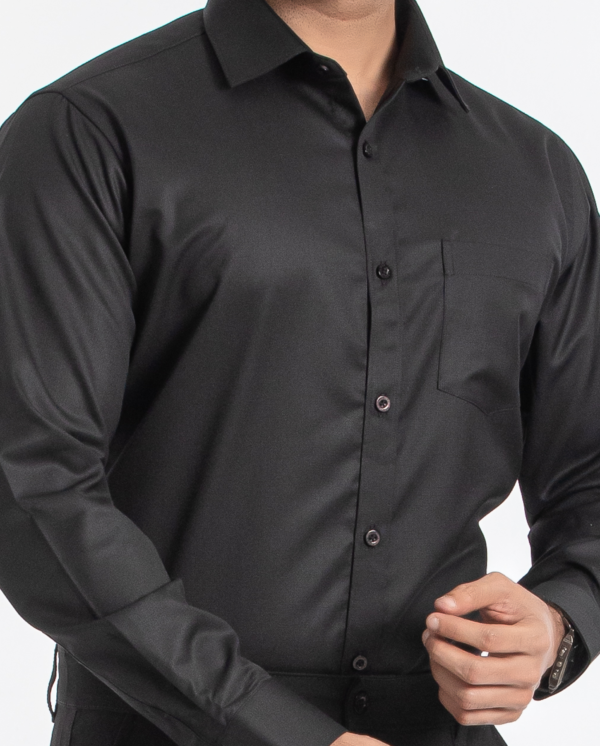 Premium Black Color Slim-Fit Formal Shirt - Image 3