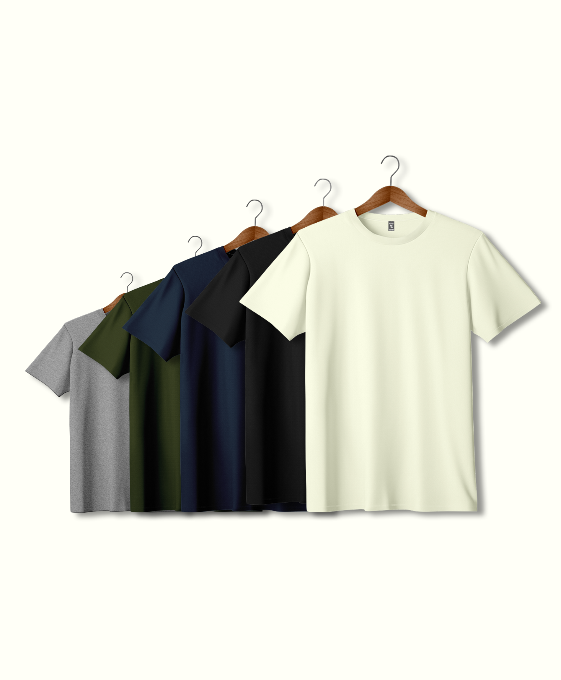 Mens Blank T-shirt-Combo – Milky White, Black, Navy Blue, Ash.