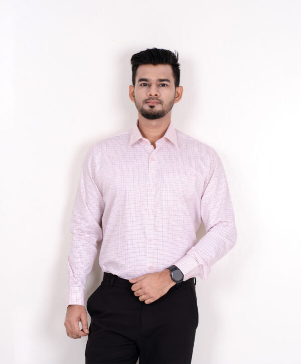 Pink Small Check Formal Shirt - Image 2