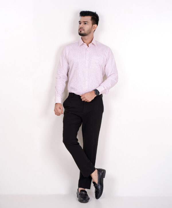 Pink Small Check Formal Shirt - Image 3