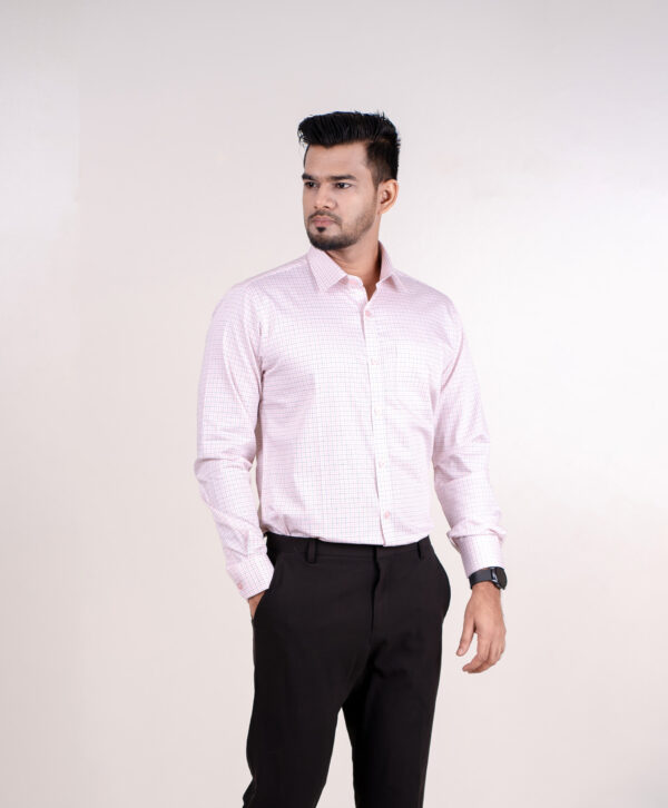 Pink Small Check Formal Shirt