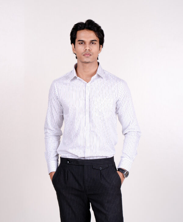 White Black Mark Formal Shirt - Image 3