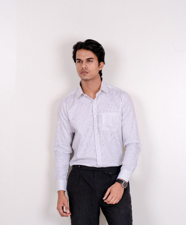White Black Mark Formal Shirt